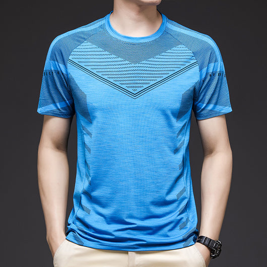 Playera de Entrenamiento Ice Silk Manga Corta para Hombre - Secado Rápido y Elástica - Image 6
