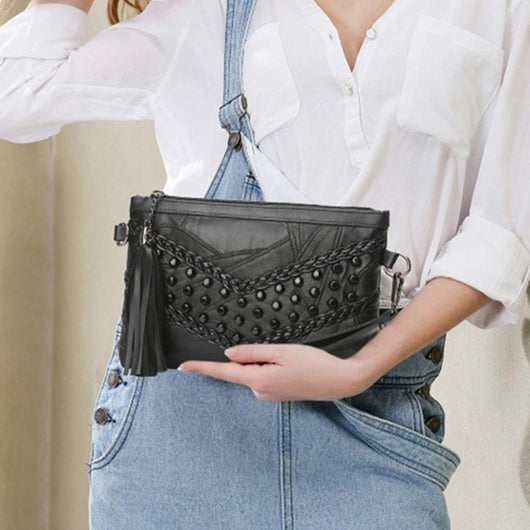 Bolso Bandolera Minimalista de Piel de Oveja para Mujer - Image 8