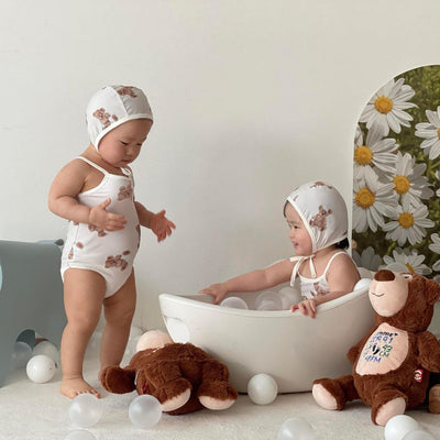 Traje de Baño Infantil con Estampado Divertido y Gorro Protector - Image 8