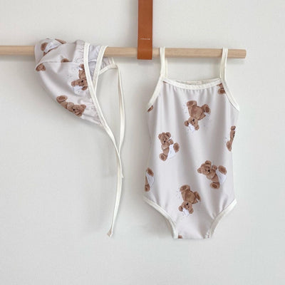 Traje de Baño Infantil con Estampado Divertido y Gorro Protector - Image 5