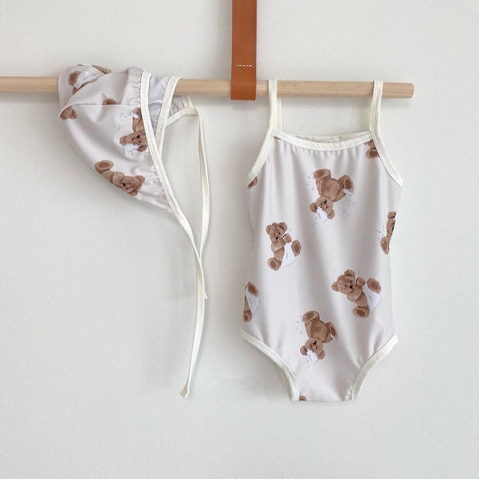 Traje de Baño Infantil con Estampado Divertido y Gorro Protector - Image 5