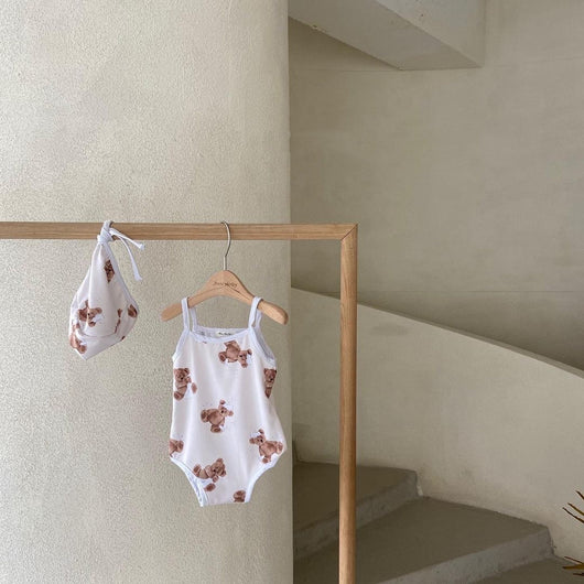 Traje de Baño Infantil con Estampado Divertido y Gorro Protector - Image 3