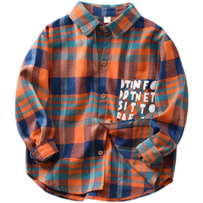 Camisa Infantil Estampada Cuello Solapa Algodón Manga Larga - Image 8