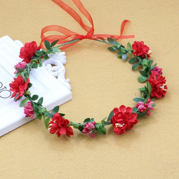 Diadema Floral Mori Girl Hecha a Mano con Accesorios para el Cabello
