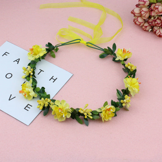 Diadema Floral Mori Girl Hecha a Mano con Accesorios para el Cabello