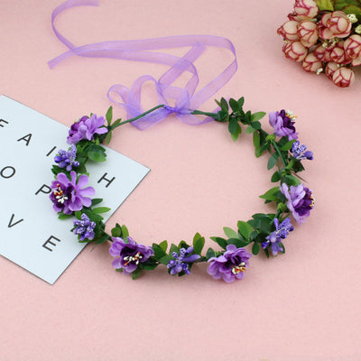 Diadema Floral Mori Girl Hecha a Mano con Accesorios para el Cabello - Image 3