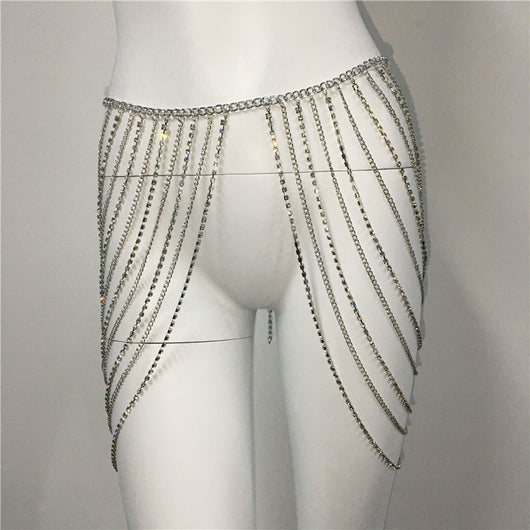 Cadena de Cintura Metálica con Diamantes para Fiestas y Carnavales - Image 9
