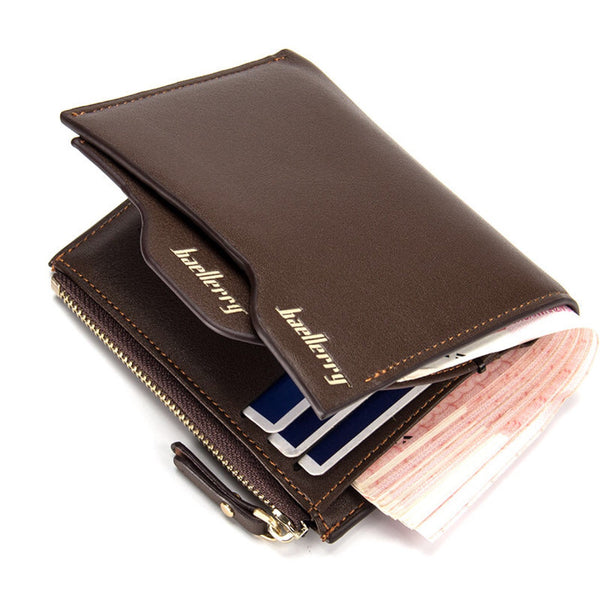 Billetera Corta Multifunción con Cremallera y Compartimentos para Tarjetas