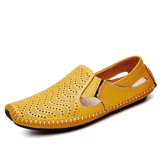 Sandalias de Cuero Genuino con Diseño Calado
