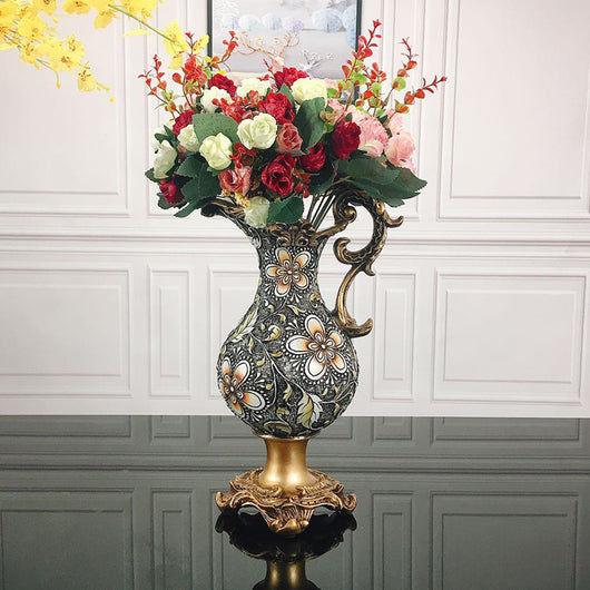 Jarrón Decorativo Estilo Europeo para Flores Secas y Arreglos Florales
