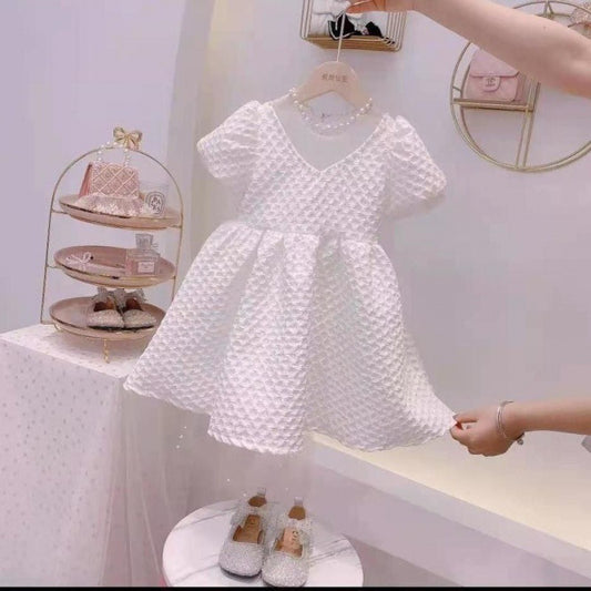 Vestido Princesa Niña Coreano Manga Corta - Diseño Elegante para Fiestas y Cumpleaños - Image 2