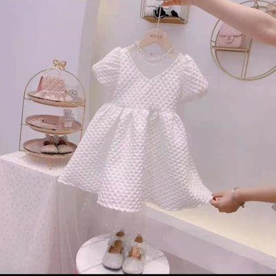 Vestido Princesa Niña Coreano Manga Corta - Diseño Elegante para Fiestas y Cumpleaños - Image 2