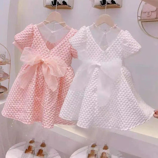 Vestido Princesa Niña Coreano Manga Corta - Diseño Elegante para Fiestas y Cumpleaños