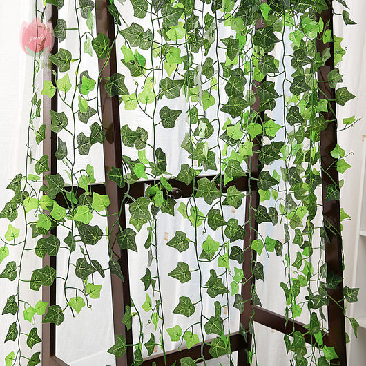 Guirnalda de Hojas Verdes de Seda Artificial para Decoración DIY - Image 14