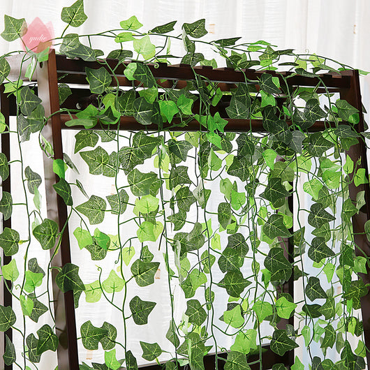 Guirnalda de Hojas Verdes de Seda Artificial para Decoración DIY - Image 18