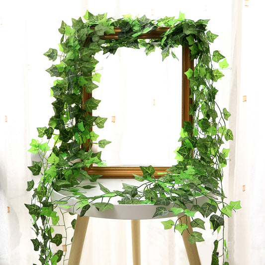 Guirnalda de Hojas Verdes de Seda Artificial para Decoración DIY - Image 2