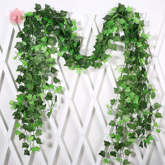 Guirnalda de Hojas Verdes de Seda Artificial para Decoración DIY - Image 3