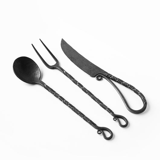 Juego de 3 Piezas de Cubiertos Vintage Forjados a Mano - Image 10