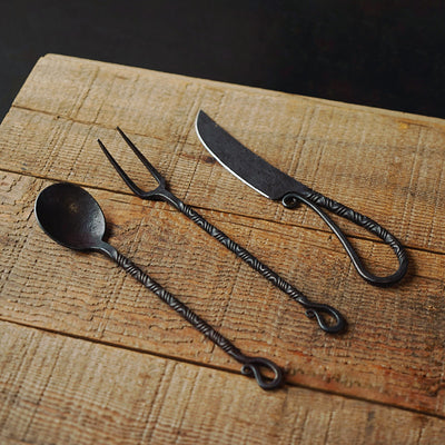 Juego de 3 Piezas de Cubiertos Vintage Forjados a Mano - Image 5