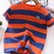 Camiseta Infantil de Verano Estilo Coreano, Manga Corta a Rayas en Algodón Suave y Cómoda
