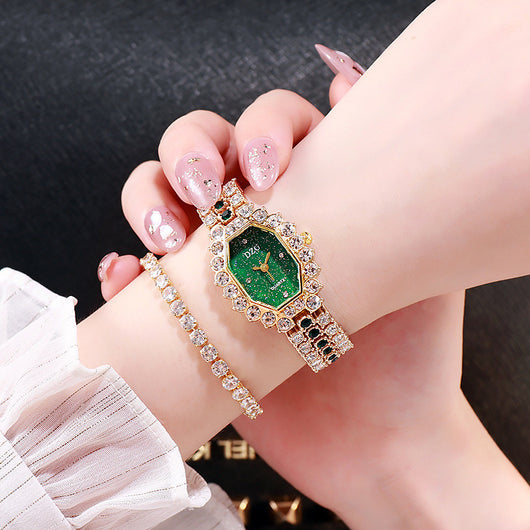 Reloj Cuadrado de Diamantes para Mujer con Pulsera Brillante Cielo Estrellado - Image 3