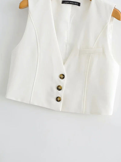 Chaleco Escote V Estilo Europeo Verano - Diseño Moderno - Image 10