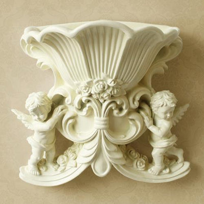 Decoración de Pared Ángeles Dobles Estilo Europeo con Jarrón Simulado para Sala de Estar - Image 10