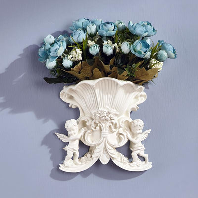 Decoración de Pared Ángeles Dobles Estilo Europeo con Jarrón Simulado para Sala de Estar - Image 12