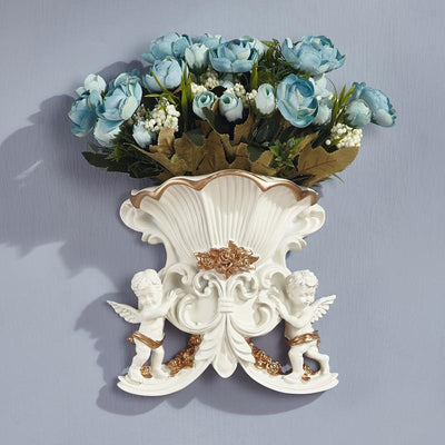 Decoración de Pared Ángeles Dobles Estilo Europeo con Jarrón Simulado para Sala de Estar - Image 15