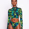 Bikini Estampado con Halter y Cierre - Diseño Europeo Sexy