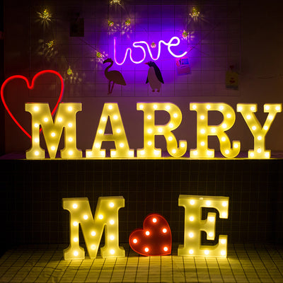 Letras y Números LED Luminosos para Decoración - Lámpara de Batería Romántica - Image 97