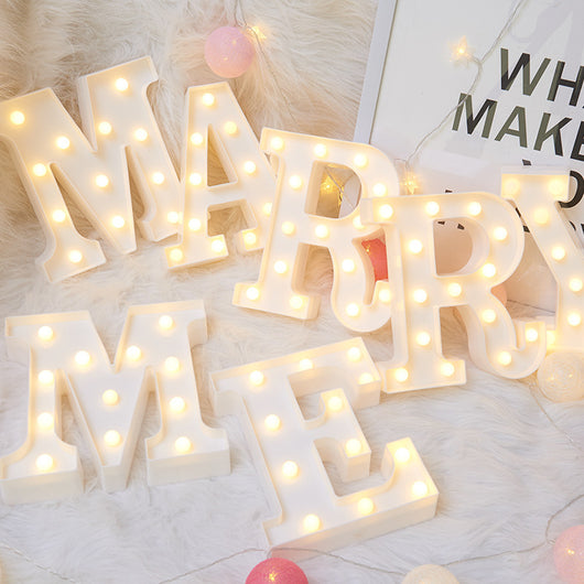 Letras y Números LED Luminosos para Decoración - Lámpara de Batería Romántica - Image 100