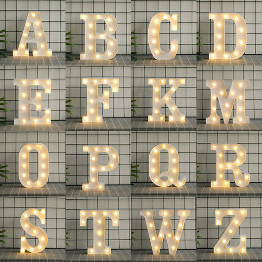 Letras y Números LED Luminosos para Decoración - Lámpara de Batería Romántica - Image 103
