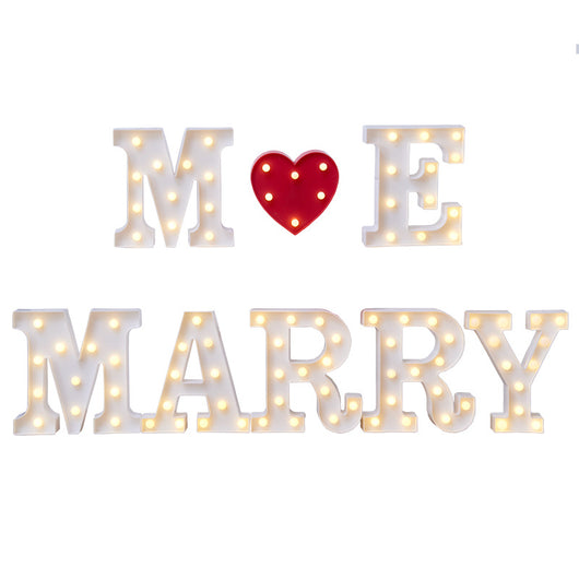 Letras y Números LED Luminosos para Decoración - Lámpara de Batería Romántica - Image 98