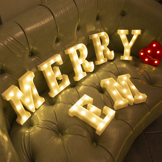 Letras y Números LED Luminosos para Decoración - Lámpara de Batería Romántica