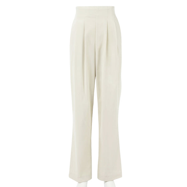 Pantalones Casuales Mujer Cintura Elástica Plisados Corte Recto