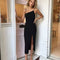 Vestido Formal Negro Corto Elegante para Eventos y Fiestas