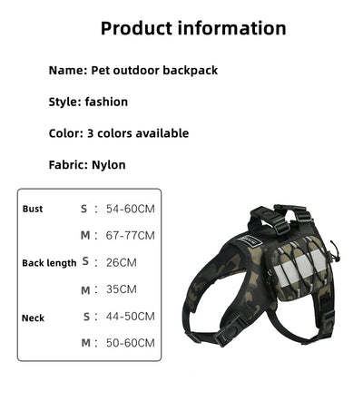 Mochila Táctica Camuflaje para Perros - Image 3