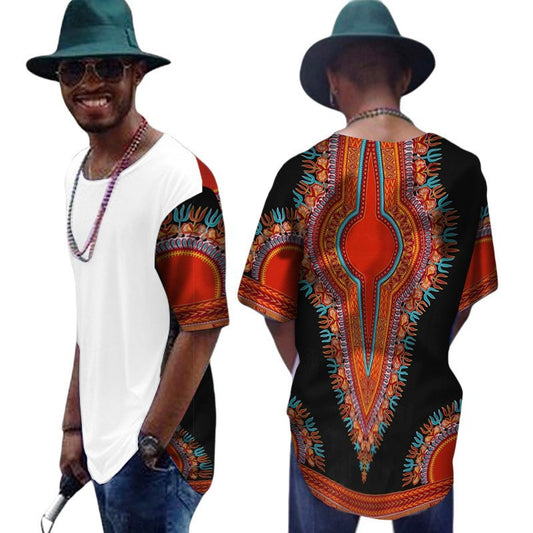 Camiseta de Algodón para Hombre con Diseño Africano Daxiji - Image 2
