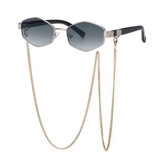 Gafas de Sol con Marco Irregular y Cadena Fashion - Image 14