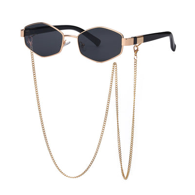 Gafas de Sol con Marco Irregular y Cadena Fashion - Image 12