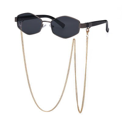 Gafas de Sol con Marco Irregular y Cadena Fashion - Image 19