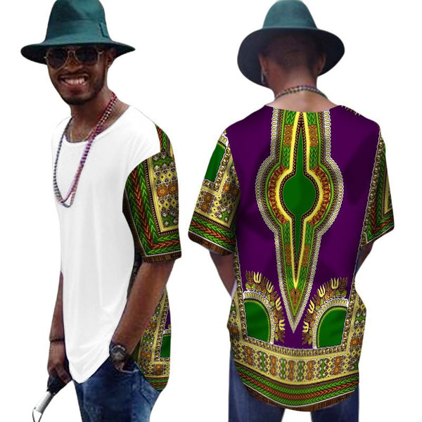 Camiseta de Algodón para Hombre con Diseño Africano Daxiji