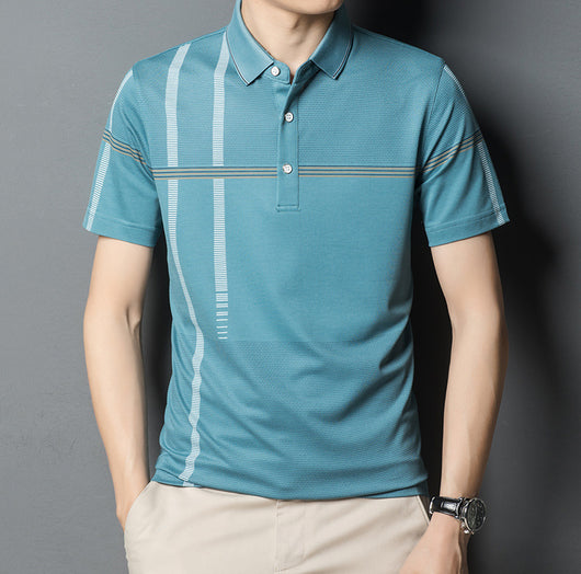 Polo Ejecutivo de Seda Helada para Hombre - Manga Corta Fresca y Elegante - Image 11