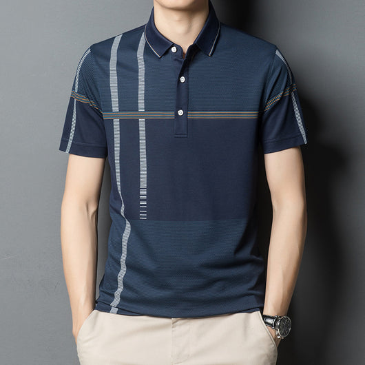 Polo Ejecutivo de Seda Helada para Hombre - Manga Corta Fresca y Elegante - Image 10