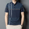 Polo Ejecutivo de Seda Helada para Hombre - Manga Corta Fresca y Elegante