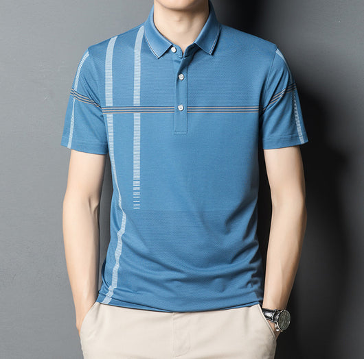 Polo Ejecutivo de Seda Helada para Hombre - Manga Corta Fresca y Elegante - Image 5