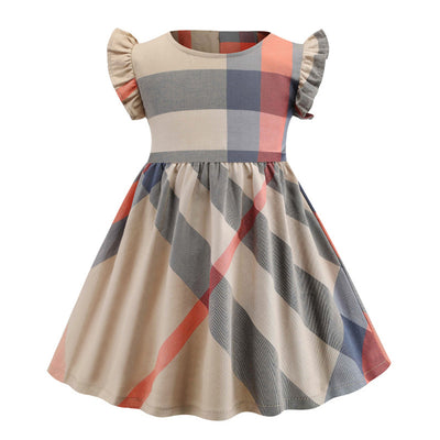 Vestido de Algodón Infantil con Mangas Volantes y Pliegues para Niñas - Image 9