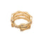 Anillo de Bambú con Zirconia Chapado en Oro 18k - Diseño Personalidad