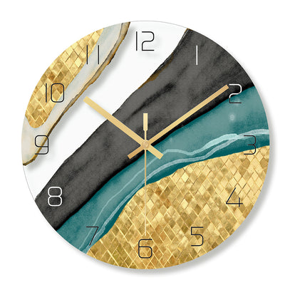 Reloj de Pared Mármol Nórdico Lujo para Sala de Estar